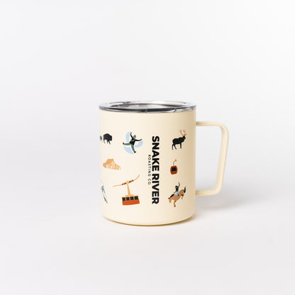 SRRC Icon Camp Mug 12oz — Snake River Roasting Co. merch, studio photo on a white background (1 of 4)