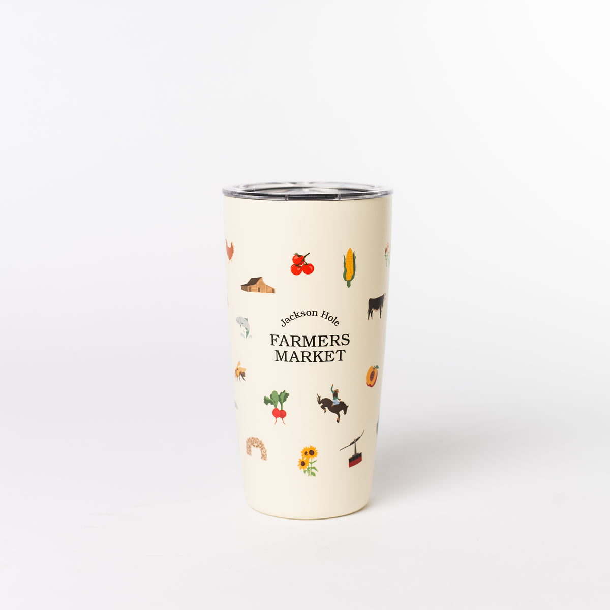 Farmers Market Tumbler 16oz — Snake River Roasting Co. merch, studio photo on a white background (1 of 4)