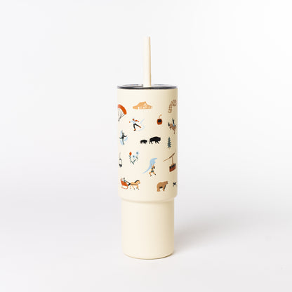 32oz All Day Straw Cup — Snake River Roasting Co. merch, studio photo on a white background (2 of 4)