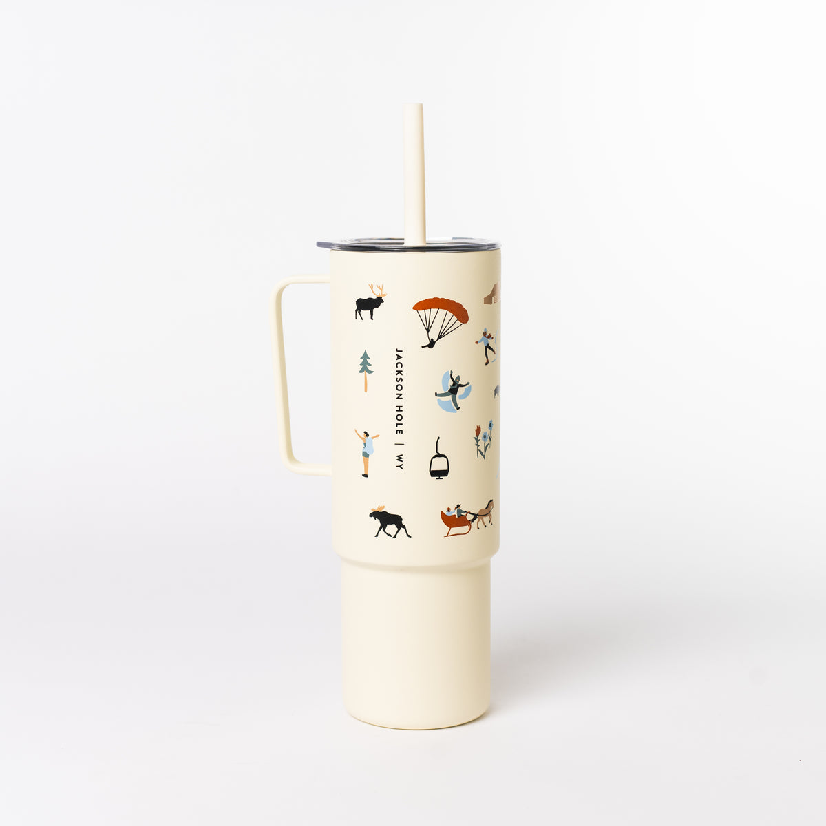 32oz All Day Straw Cup — Snake River Roasting Co. merch, studio photo on a white background (3 of 4)