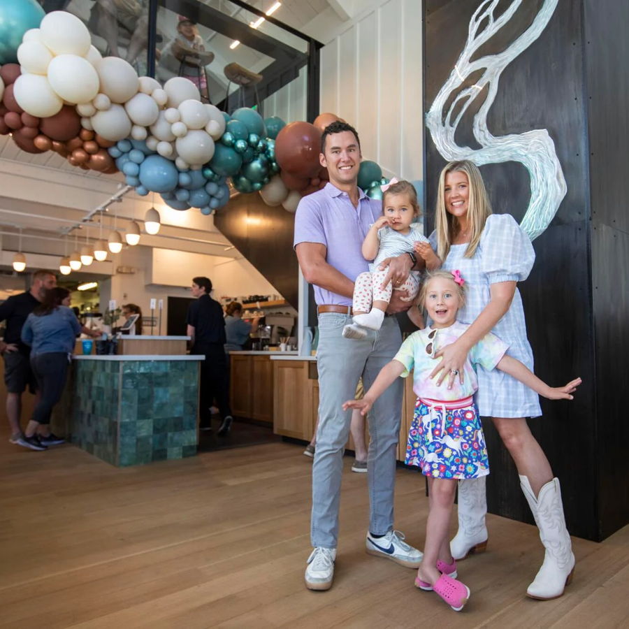 The Jaidi family inside the cafe on opening day