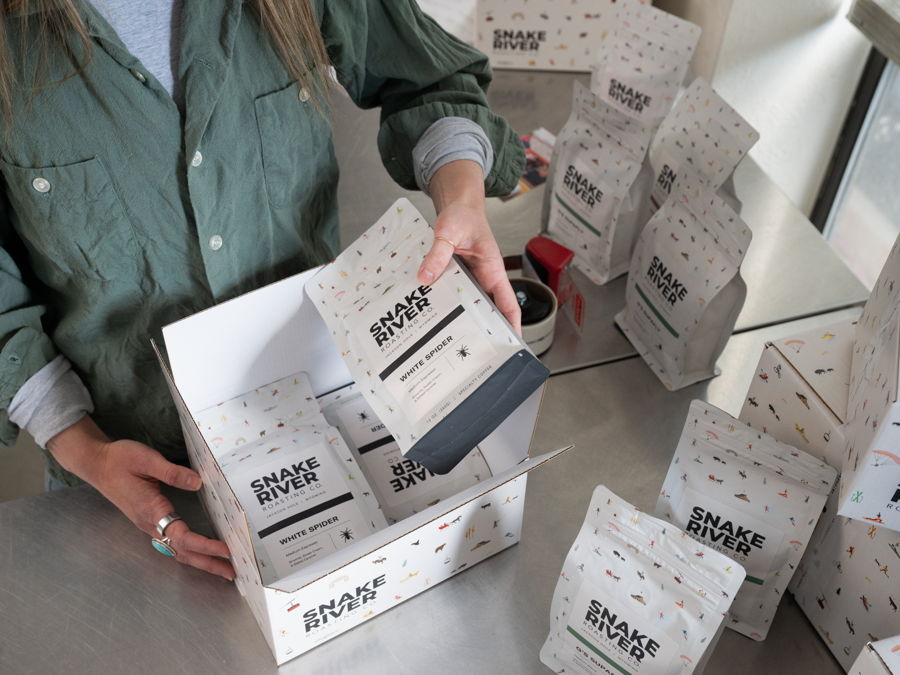 Pulling Snake River boxes for an order