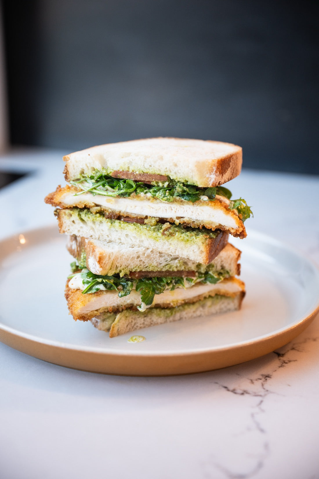 Crispy Chicken + Pesto Sandwich