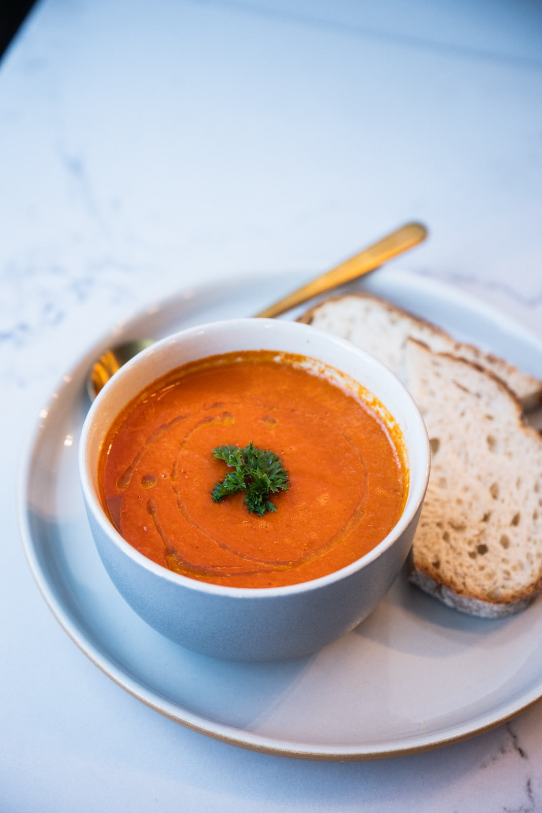 Roasted Tomato Soup + Bread